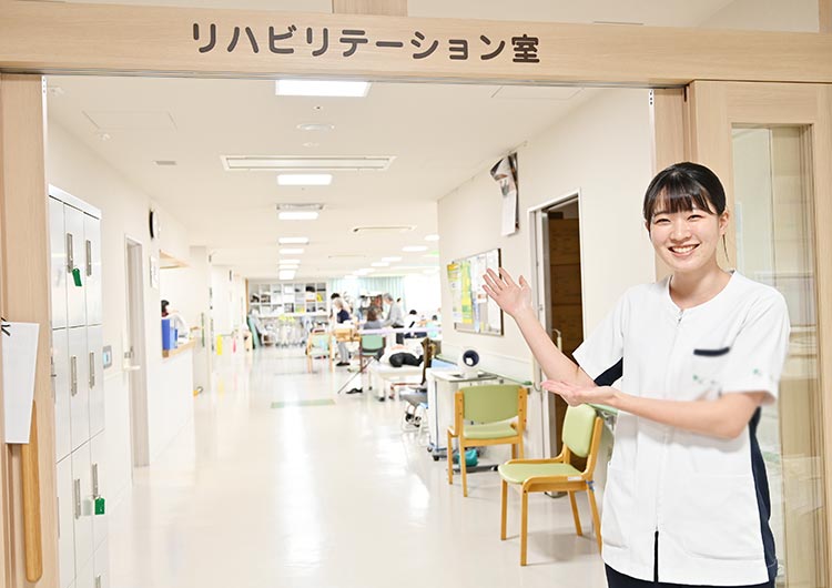 花はたリハビリテーション病院のリハビリテーション室入口