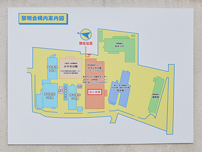 南台病院の敷地内の案内図