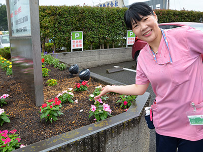 三芳の森病院の花壇