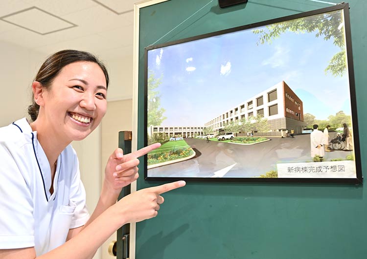 夢眠ホスピタルさいたま(旧称・至誠堂 冨田病院)の新棟ロビー
