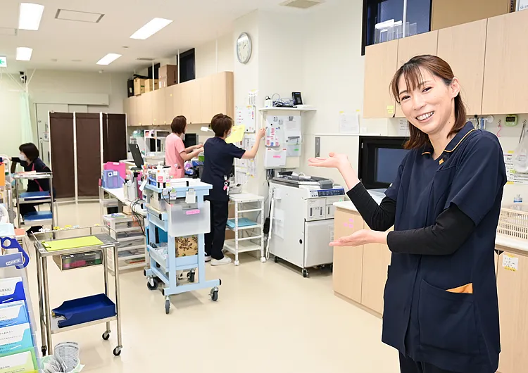 長久保病院の外来奥のスペース