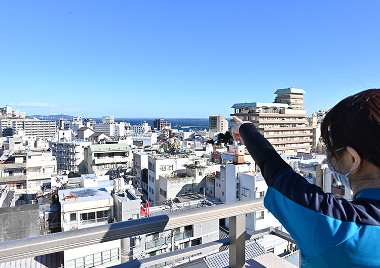 熱海所記念病院の屋上