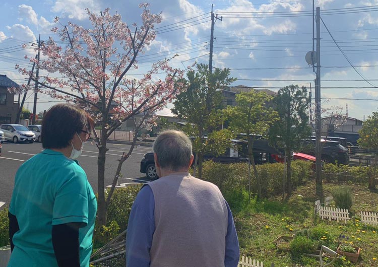 武里病院の敷地内の畑