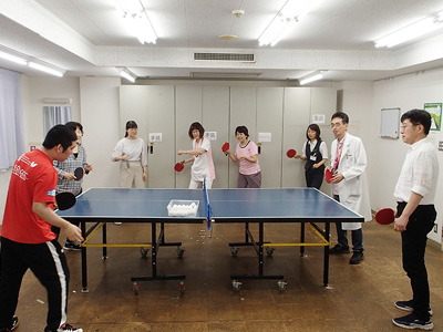 武田病院の卓球部の様子
