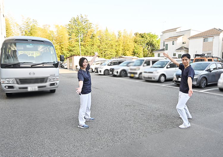 多摩中央病院の職員用駐車場